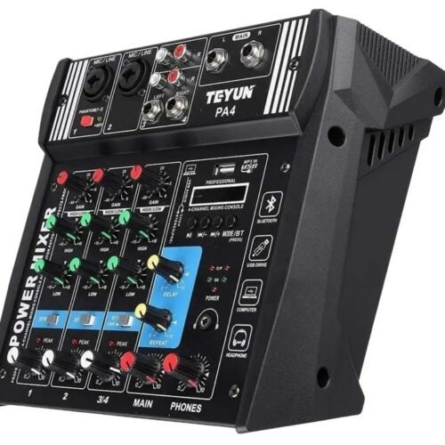 CONSOLA TEYUN PA4 4 CANALES POTENCIADA 100 + 100 watts
